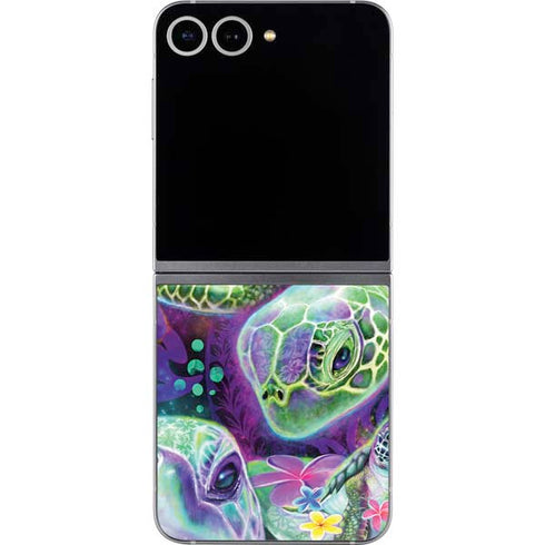 Rainbow Sea Turtles by Sheena Pike Galaxy Z Flip6 Skin